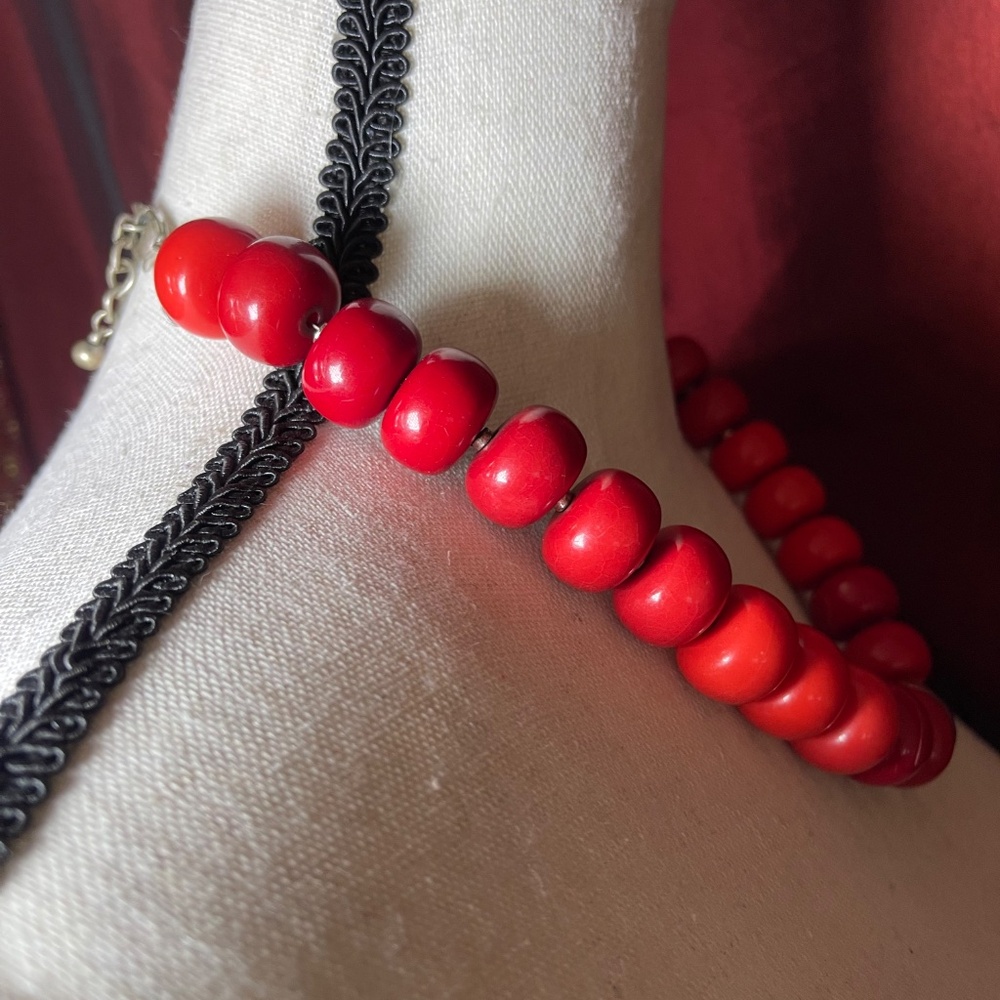 Chico's Large Bead Necklace with Silver Accent - Picture 3 of 4